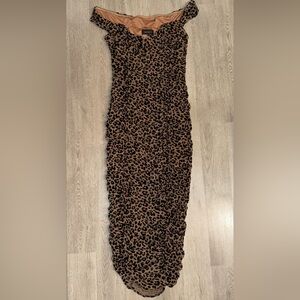 MAJORELLE Tan and Black Animal Print Skirt